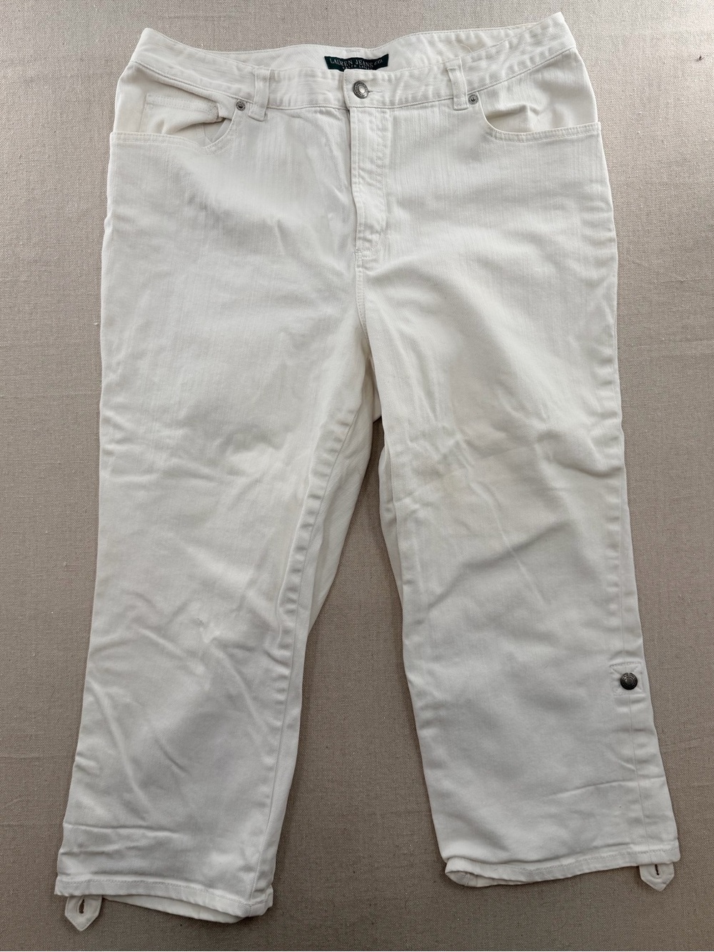 Lauren Ralph Lauren Cropped White Jeans